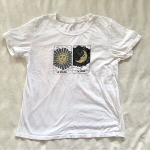 Pac Sun Los Angeles Sun Moon Soleil Lune White Short Sleeve Tee